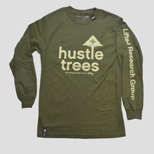 LRG Mens Hustle Trees Military Green Long Sleeve Shirt New Small